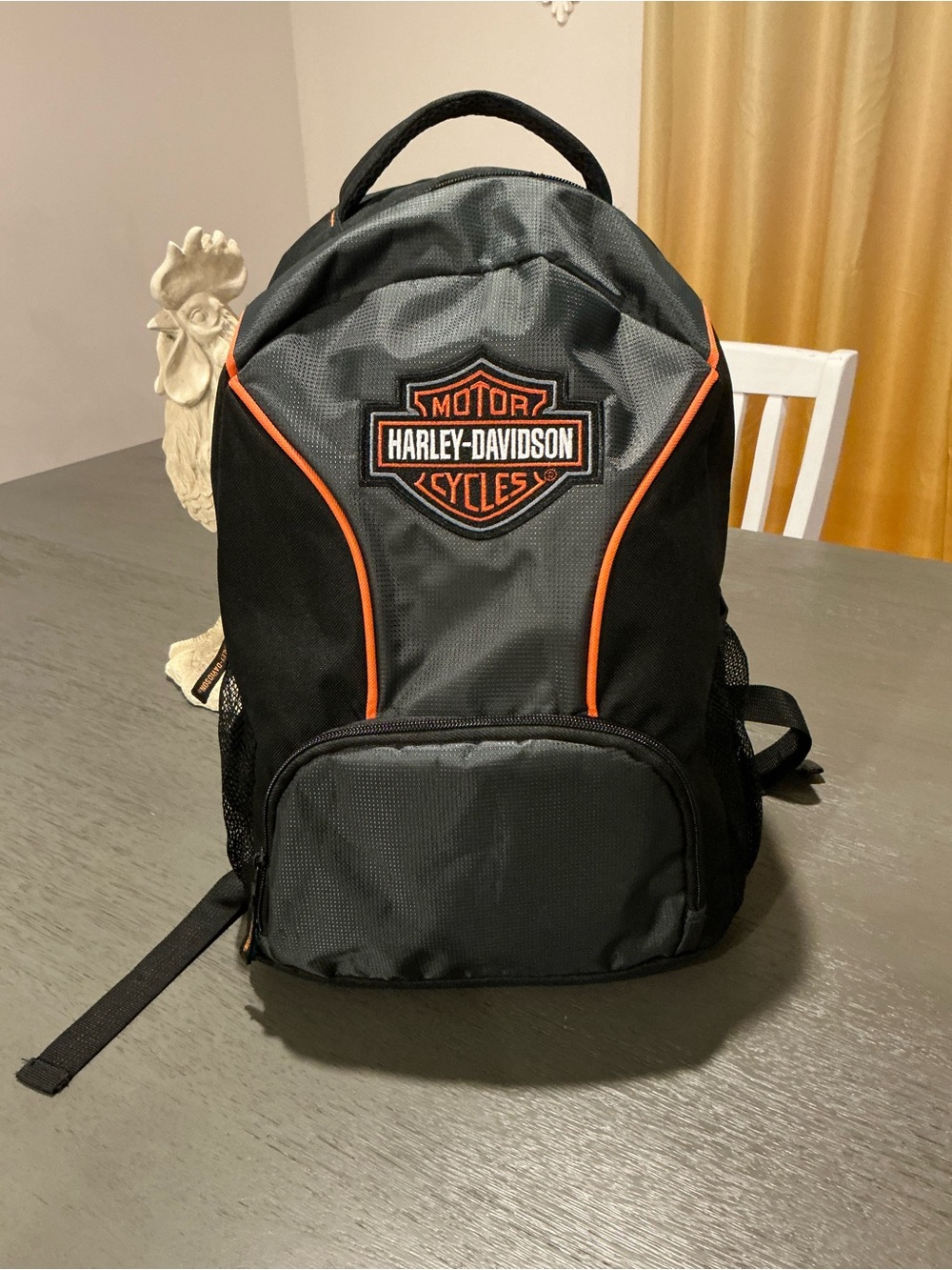 Harley-Davidson Black, Gray & Orange Logo Backpack